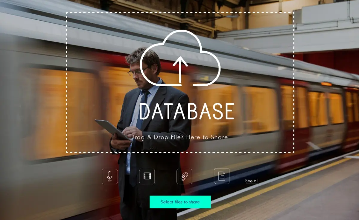 Business professional using cloud technology for secure Data Backup and Disaster Recovery Solutions Abu Dhabi, UAE, ensuring business continuity and data protection.